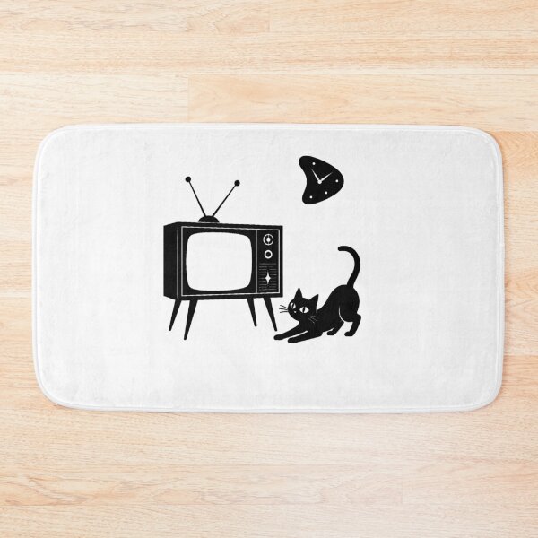 Item preview, Mid-Century Modern Cat & TV designed and sold by Retroteez.