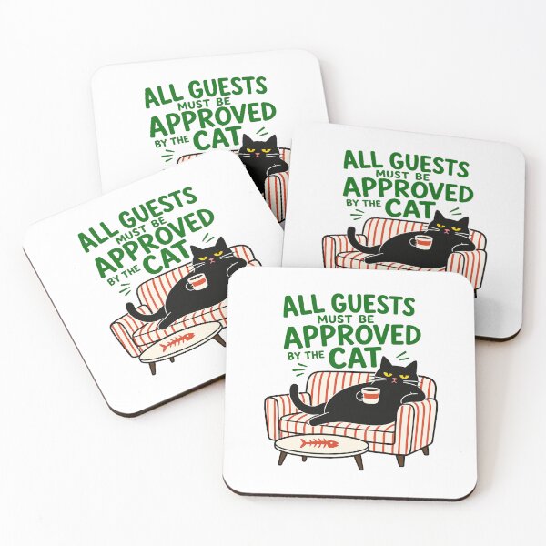 Item preview, All Guests Must Be Approved By The Cat Funny Black Cat Couch Graphic designed and sold by The Upside Down.