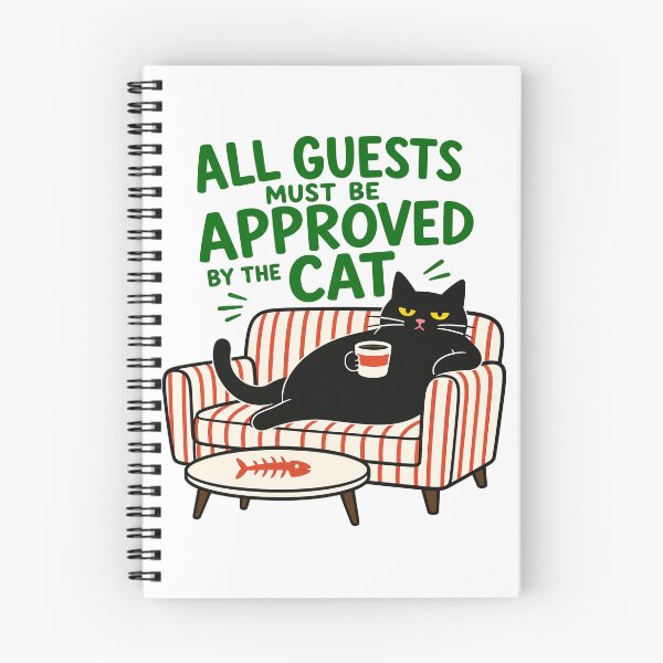Item preview, All Guests Must Be Approved By The Cat Funny Black Cat Couch Graphic designed and sold by The Upside Down.