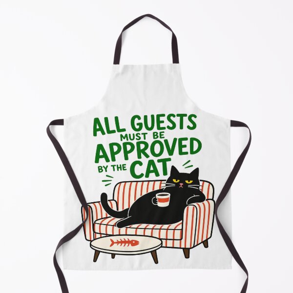 Item preview, All Guests Must Be Approved By The Cat Funny Black Cat Couch Graphic designed and sold by The Upside Down.