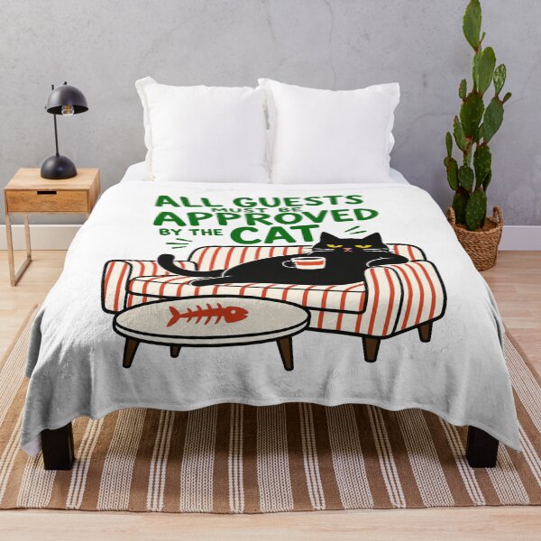 Item preview, All Guests Must Be Approved By The Cat Funny Black Cat Couch Graphic designed and sold by The Upside Down.