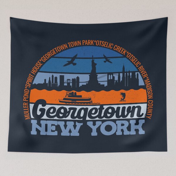 Item preview, Georgetown New York Sunset Retro Vintage Local Pride Logo designed and sold by CRHPOD20.