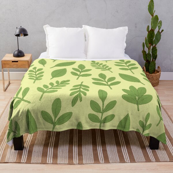 Item preview, Green Leaf Botanical Pattern Minimalist Sage Foliage Nature Print designed and sold by QCena.