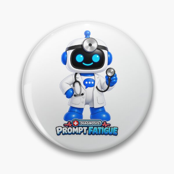 Item preview, Chatty SqueezBot. Diagnosis: Prompt Fatigue designed and sold by BSCI Designs.
