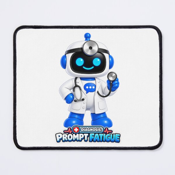 Item preview, Chatty SqueezBot. Diagnosis: Prompt Fatigue designed and sold by BSCI Designs.