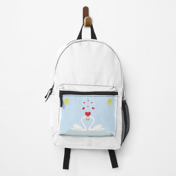 Item preview, Two white love swans in the water and red hearts designed and sold by Lennylindesigns.