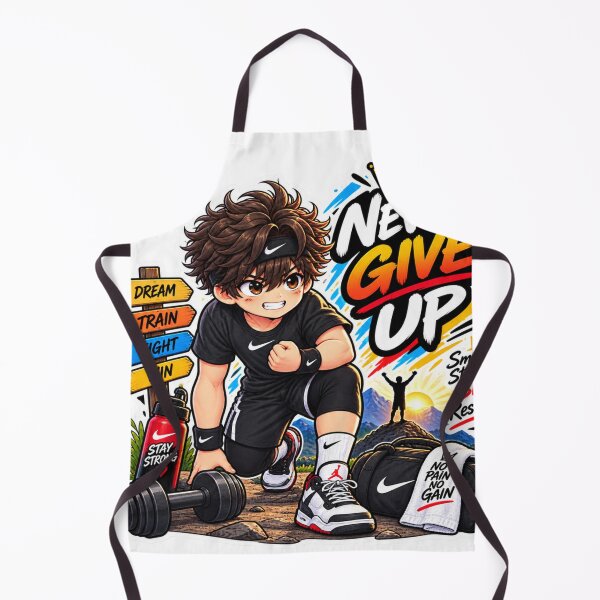 Item preview, Never Give Up Anime Fitness Sticker | Motivational Workout Sports Sticker designed and sold by Genzfirevibes.