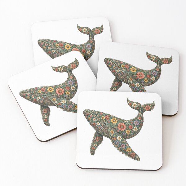 Item preview, Colorful Floral Whale | Ocean Floral Art Collection designed and sold by Zaru Art Studio.