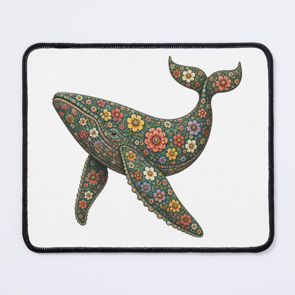 Item preview, Colorful Floral Whale | Ocean Floral Art Collection designed and sold by Zaru Art Studio.
