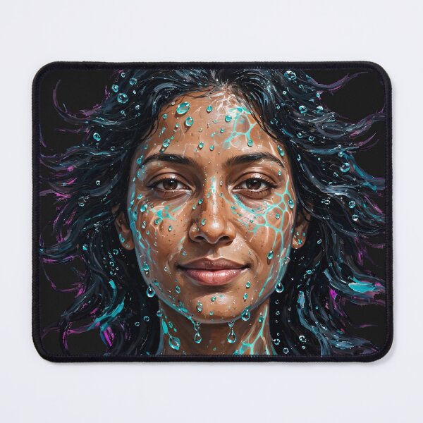Item preview, South Asian Monsoon Goddess - Water Droplets Portrait designed and sold by Surviving Monday Club.