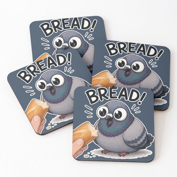 Item preview, Funny Pigeon Sticker – “BREAD!” Excited Bird Reaction designed and sold by SimplePoDesign.