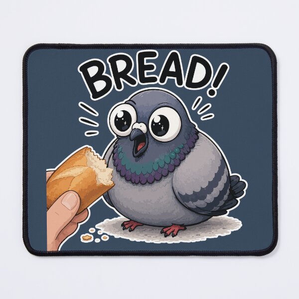 Item preview, Funny Pigeon Sticker – “BREAD!” Excited Bird Reaction designed and sold by SimplePoDesign.