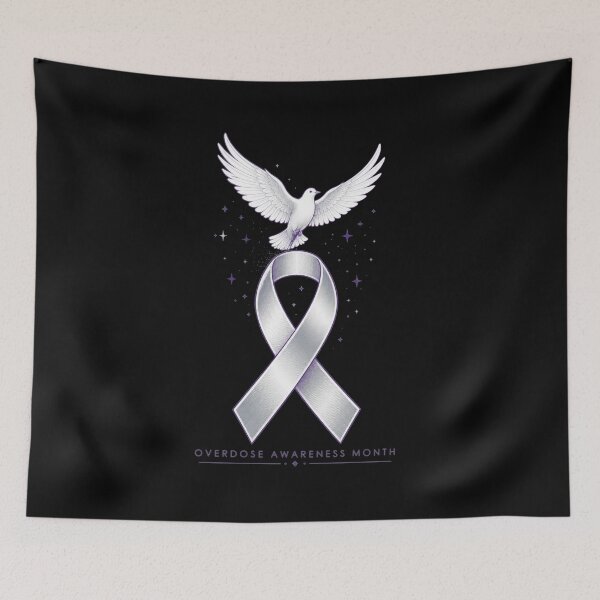 Item preview, Overdose Awareness Month Dove And Ribbon Art Support Gift for Advocates designed and sold by Nightarel.