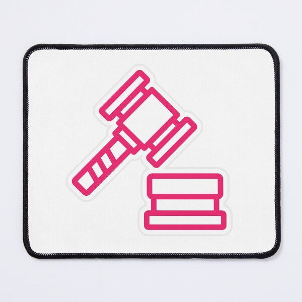 Item preview, Pink Gavel Sticker | Cute Lawyer Aesthetic | Courtroom & Law School Sticker designed and sold by JusticeForSale.