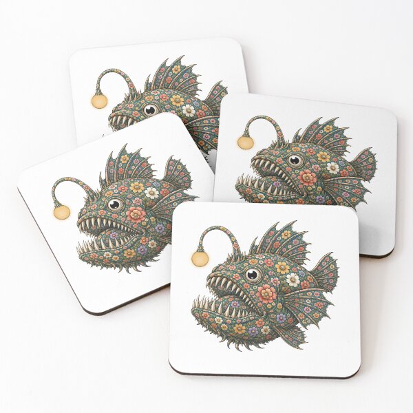 Item preview, Colorful Anglerfish | Ocean Floral Art Collection designed and sold by Zaru Art Studio.
