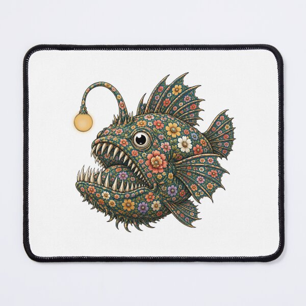 Item preview, Colorful Anglerfish | Ocean Floral Art Collection designed and sold by Zaru Art Studio.
