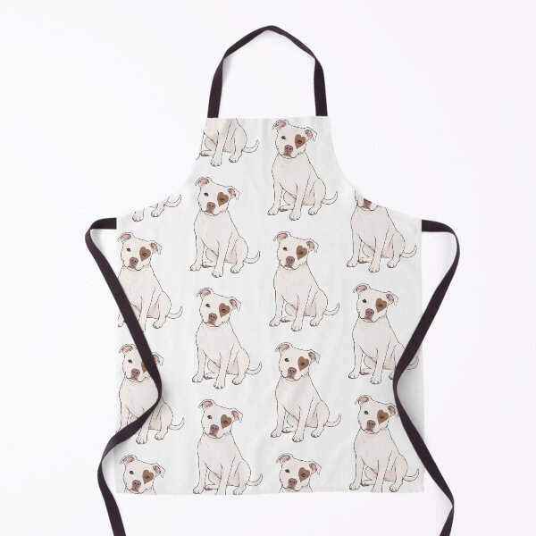 Item preview, White Rescue Pit Bull with Heart Eye Patch designed and sold by pixiedustpaint.