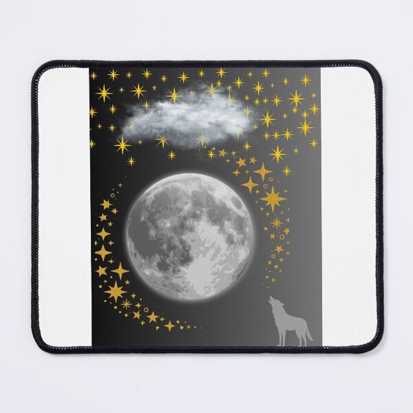 Item preview, Moonlit Wolf & Golden Stars designed and sold by Sparklers-123.
