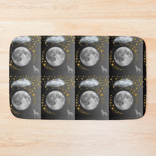 Item preview, Moonlit Wolf & Golden Stars designed and sold by Sparklers-123.