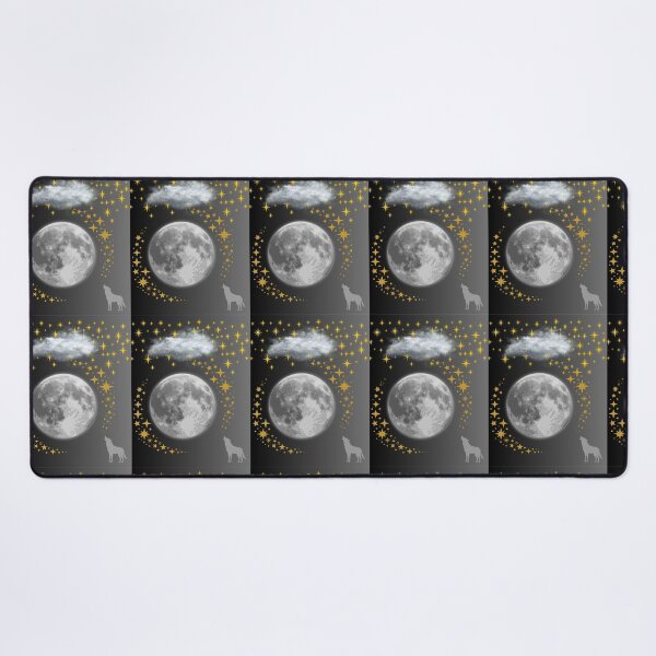 Item preview, Moonlit Wolf & Golden Stars designed and sold by Sparklers-123.