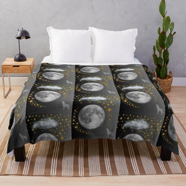 Item preview, Moonlit Wolf & Golden Stars designed and sold by Sparklers-123.