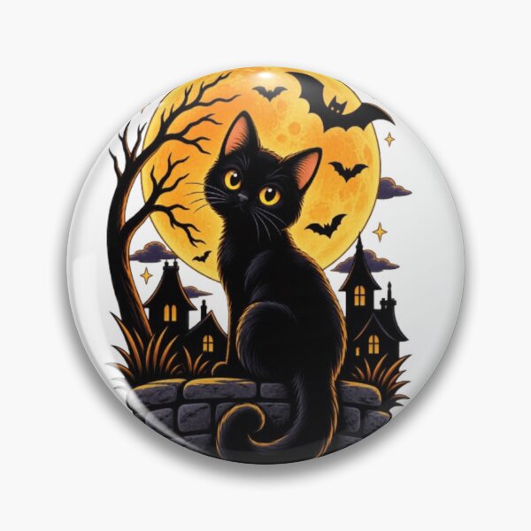 Item preview, Black Cat Halloween Moon – Spooky Night designed and sold by 1PRINTORA1.