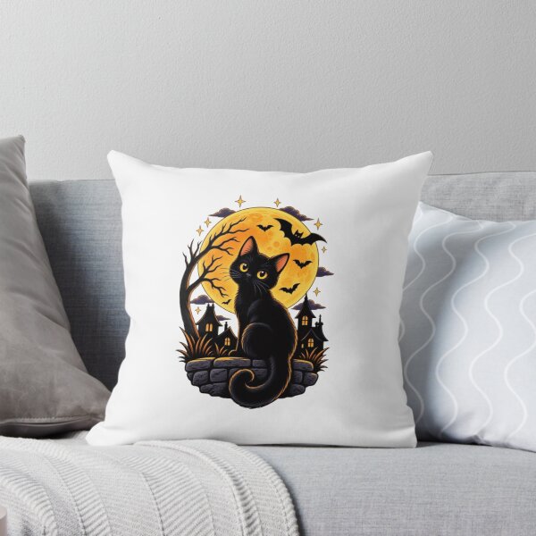 Item preview, Black Cat Halloween Moon – Spooky Night designed and sold by 1PRINTORA1.