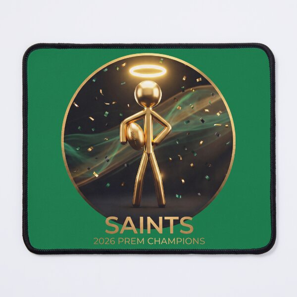 Item preview, Saints Gold Mascot Trophy Champions Premium Graphic designed and sold by ButtonUpArt.