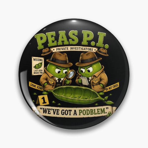 Item preview, Peas P.I. Detectives – We’ve Got a Podblem Funny Pea Food Pun designed and sold by Snackwear Apparel.