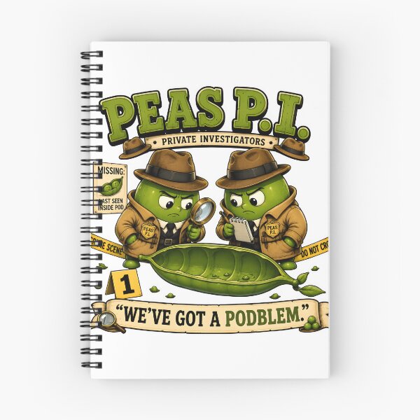 Item preview, Peas P.I. Detectives – We’ve Got a Podblem Funny Pea Food Pun designed and sold by Snackwear Apparel.