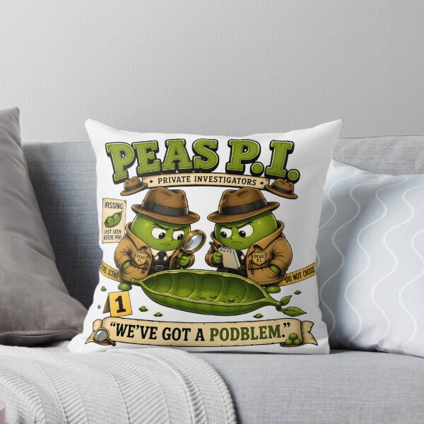 Item preview, Peas P.I. Detectives – We’ve Got a Podblem Funny Pea Food Pun designed and sold by Snackwear Apparel.