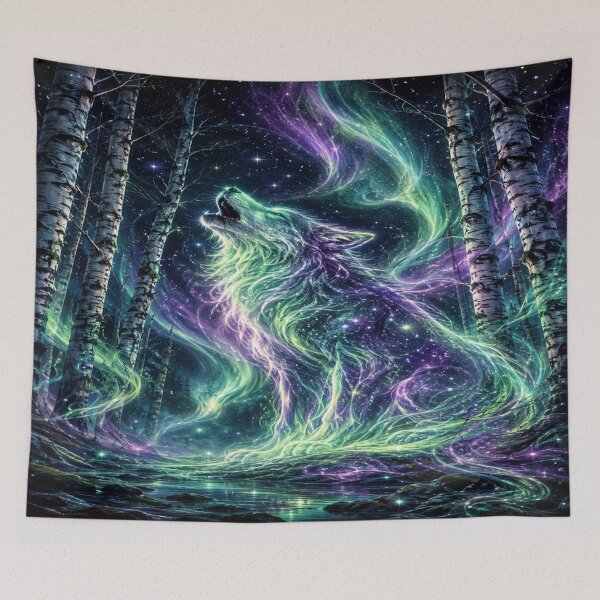 Item preview, Ghostly wolf in the forest looking left designed and sold by Losthope Creations.