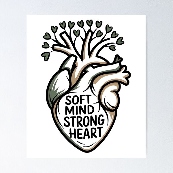 Item preview, Soft Mind Strong Heart with Leaves for Stress Relief designed and sold by 108stillness.