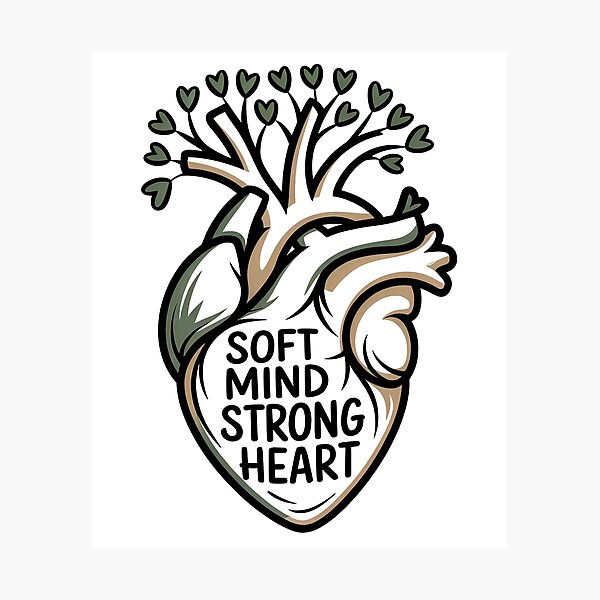 Item preview, Soft Mind Strong Heart with Leaves for Stress Relief designed and sold by 108stillness.