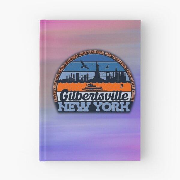 Item preview, Gilbertsville New York Sunset Retro Vintage Local Pride Logo designed and sold by CRHPOD20.
