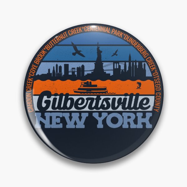 Item preview, Gilbertsville New York Sunset Retro Vintage Local Pride Logo designed and sold by CRHPOD20.