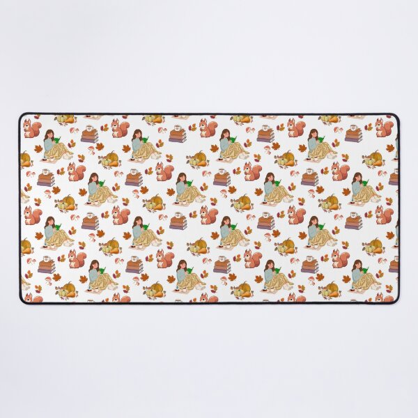 Item preview, Cozy Autumn Reading Seamless Pattern with Girl, , Squirrel, Books and Hot Drinks designed and sold by BigDigital.