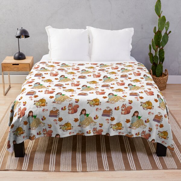 Item preview, Cozy Autumn Reading Seamless Pattern with Girl, , Squirrel, Books and Hot Drinks designed and sold by BigDigital.
