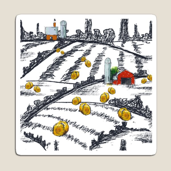 Item preview, Farmland doodle designed and sold by Ginger Tea Studio.