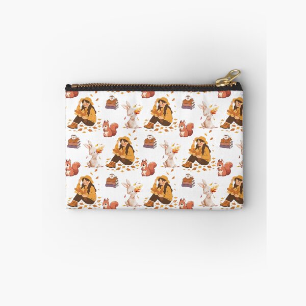 Item preview, Cozy Autumn Reading Seamless Pattern with Girl, Rabbit, Squirrel, Books and Hot Drinks designed and sold by BigDigital.