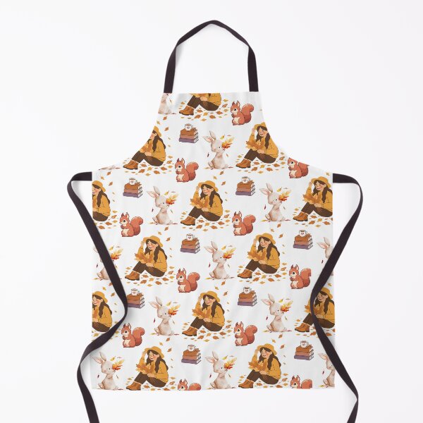 Item preview, Cozy Autumn Reading Seamless Pattern with Girl, Rabbit, Squirrel, Books and Hot Drinks designed and sold by BigDigital.