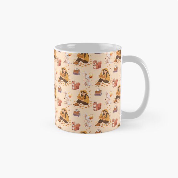 Item preview, Cozy Autumn Reading Seamless Pattern with Girl, Rabbit, Squirrel, Books and Hot Drinks designed and sold by BigDigital.
