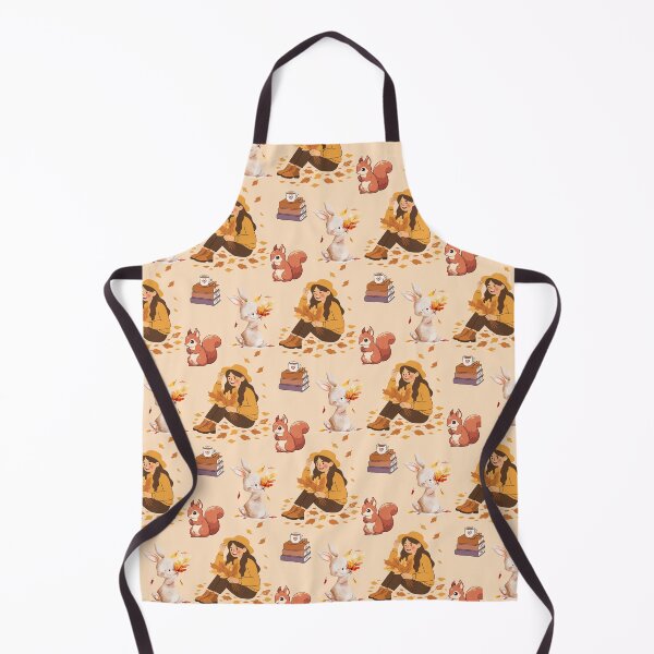Item preview, Cozy Autumn Reading Seamless Pattern with Girl, Rabbit, Squirrel, Books and Hot Drinks designed and sold by BigDigital.
