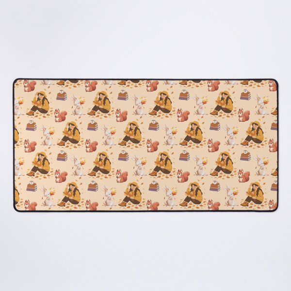 Item preview, Cozy Autumn Reading Seamless Pattern with Girl, Rabbit, Squirrel, Books and Hot Drinks designed and sold by BigDigital.