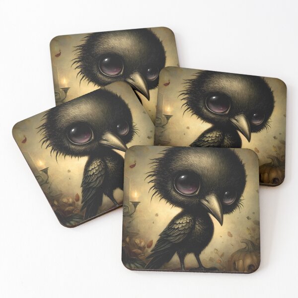 Item preview, Crow on Pumpkin | Autumn Raven Art | Gothic Halloween Storybook designed and sold by InkAndGloom.