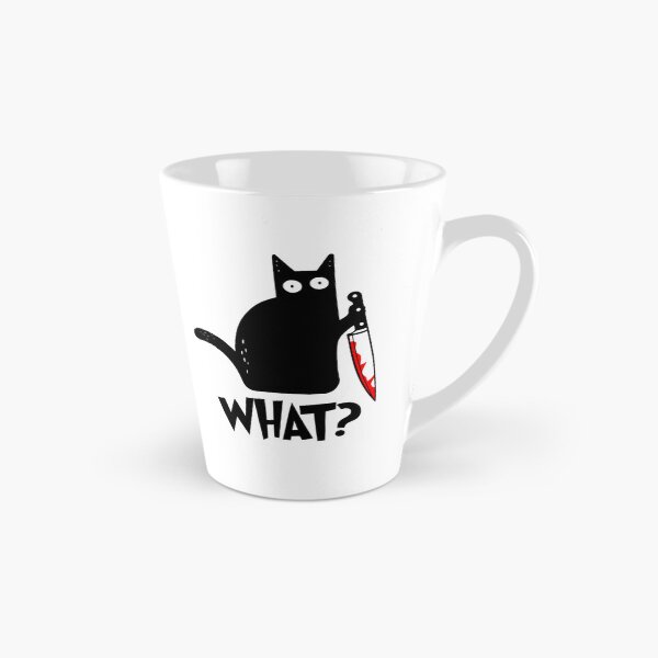 Item preview, Cat What? Funny Black Murderous Cat With Knife Gift for Cat Lovers designed and sold by Thread&Fable.
