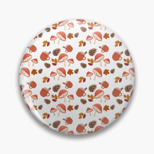 Item preview, Cozy Autumn Seamless Pattern with Mushrooms, Pine Cones, Fall Leaves and Hot Drinks designed and sold by BigDigital.