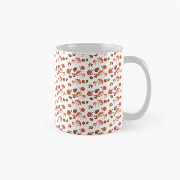 Item preview, Cozy Autumn Seamless Pattern with Mushrooms, Pine Cones, Fall Leaves and Hot Drinks designed and sold by BigDigital.