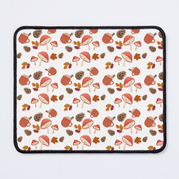 Item preview, Cozy Autumn Seamless Pattern with Mushrooms, Pine Cones, Fall Leaves and Hot Drinks designed and sold by BigDigital.