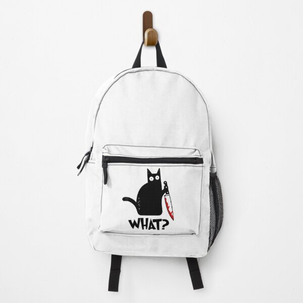 Item preview, Cat What? Funny Black Murderous Cat With Knife Gift for Cat Lovers designed and sold by Thread&Fable.